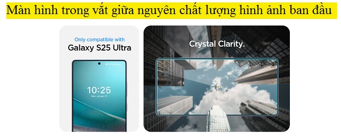 Dán kính cường lực Galaxy S25 Ultra Spigen Glas.tR EZ Fit HD 6